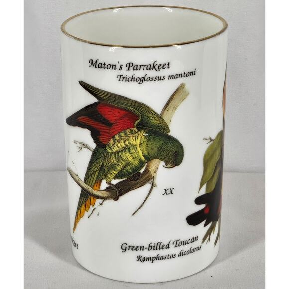 STAFFORDSHIRE SCARLET-COLLARED PARAKEET MUG - VIBRANT & ELEGANT! - Picture 2 of 6
